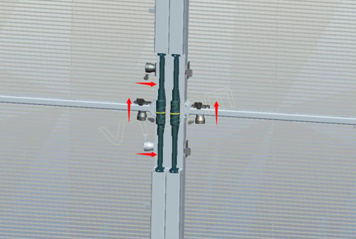 4块通明LED屏中部拼接固定图示